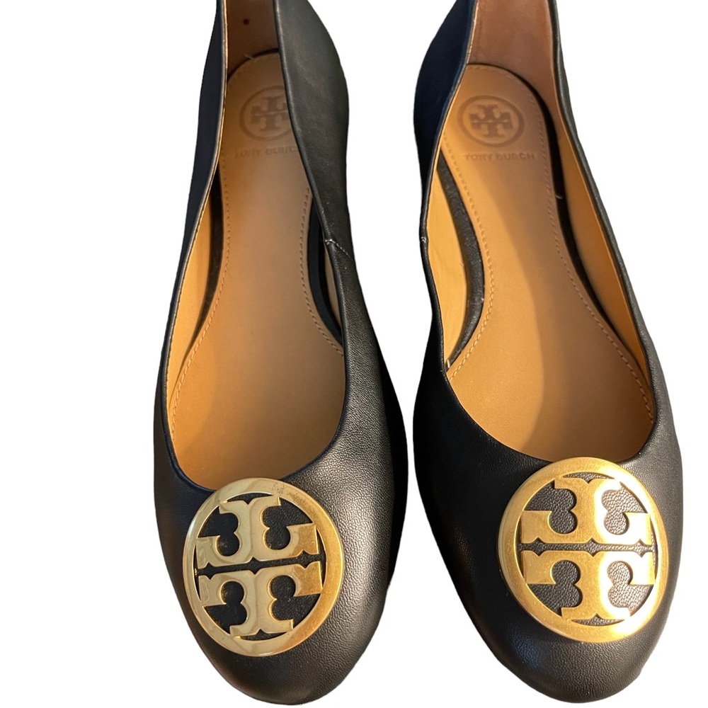 Tori Burch Size 6 1/2 Black Benton Ballet Leather Flats- New Without Tag